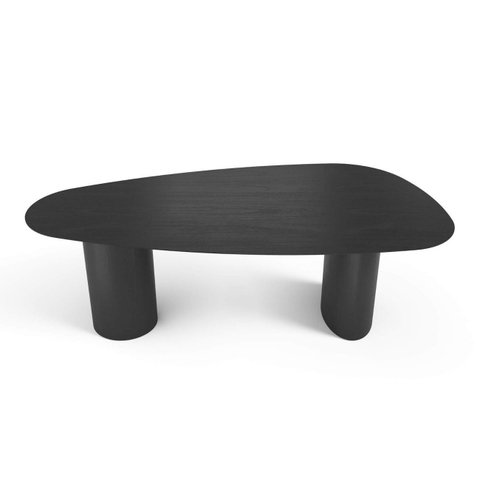 Mesa de Jantar Orgânica Breeze 2,40 X 1,20m 9 Lugares Lâmina Natural de Madeira Preto