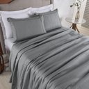 Ver imagem 4 de Kit Colcha 3 Peças Queen Percal 300 Fios Bordado Inglês Home Paris - Cinza