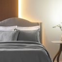 Ver imagem 3 de Kit Colcha 3 Peças Queen Percal 300 Fios Bordado Inglês Home Paris - Cinza