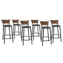 Ver imagem 1 de Kit 6 Bancos para Bancada Cozinha Gourmet Junco Cappuccino Balcão Ilha Banqueta 60cm Itagold