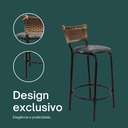 Ver imagem 4 de Kit 6 Bancos para Bancada Cozinha Gourmet Junco Cappuccino Balcão Ilha Banqueta 60cm Itagold