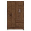 Ver imagem 1 de Guarda-roupa Solteiro 4 Portas 2 Gavetas com Pés Ideval Imbuia Rústico