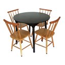 Ver imagem 2 de Jogo de Jantar Colonial Brisa Mesa 90 Cm Preta + 04 Cadeiras Mel Rustico