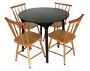 Ver imagem 2 de Jogo de Jantar Colonial Brisa Mesa 90 Cm Preta + 04 Cadeiras Mel Rustico