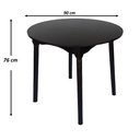 Ver imagem 3 de Jogo de Jantar Colonial Brisa Mesa 90 Cm Preta + 04 Cadeiras Mel Rustico