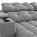 Ver imagem 6 de Sofá 230cm com Porta Copos Retrátil e Reclinável Premier Cinza Suede Titânio