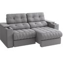 Ver imagem 3 de Sofá 230cm com Porta Copos Retrátil e Reclinável Premier