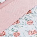 Ver imagem 3 de Kit Cobre Leito Colcha Maggy Casal 3 Peças Dupla Face Percale 200 Fios Hortencia Floral Rosa