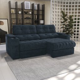 Sofá 260cm com Porta Copos Retrátil e Reclinável Premier - 1