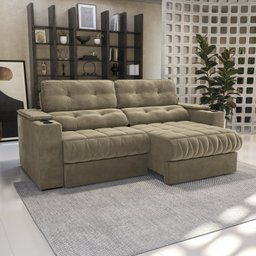 Sofá 260cm com Porta Copos Retrátil e Reclinável Premier - 1