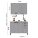 Ver imagem 4 de Armário Cozinha Modulada Compacta Americana 100% MDF 120cm Provence Multimóveis Crink-CPT013 Cinza