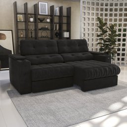 Sofá 260cm com Porta Copos Retrátil e Reclinável Premier - 1