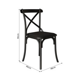 Kit 10 Cadeiras Katrina Assento Corano Preto Aço Preto - 4