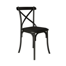 Kit 10 Cadeiras Katrina Assento Corano Preto Aço Preto - 3