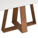 Ver imagem 3 de Conjunto Sala de Jantar Mesa Tampo Retangular Chanfrado Curvo Mad/vid 160 X 90cm Kiara Freijó Off Wh