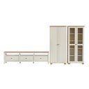 Ver imagem 2 de Conjunto de Sala 3 Peças com Rack, Armário e 1 Estante Ananda CabeCasa MadeiraOriginals Branco Off White/Mel