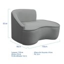 Ver imagem 5 de Kit Divã Recamier Orgânico Marrocos 150cm Lado Direito e 2 Poltronas Amore Bouclé