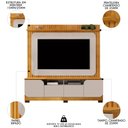 Ver imagem 3 de Estante Painel para Tv 65 Pol 182cm Ripado Vanie D04 Bali/cedro - Mpozenato