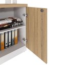 Ver imagem 2 de Armário Baixo Escritório 2 Portas MDP 80cm Macadâmia com Branco F5 Office