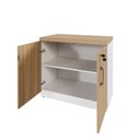 Ver imagem 7 de Armário Baixo Escritório 2 Portas MDP 80cm Macadâmia com Branco F5 Office