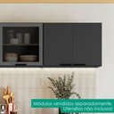 Ver imagem 2 de Armario Aereo 80 cm 2 Portas Etna Grafite Poliman