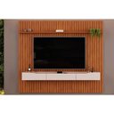 Ver imagem 1 de Home P- Tv até 85 Pol Pratic Ripado C- 3 Gavetas 250x240cm Freijó-off White - Dj Móveis