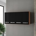 Ver imagem 5 de Armario Aereo 120 Cm 4p Mara Savana Preto Mobbs