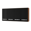 Ver imagem 1 de Armario Aereo 120 Cm 4p Mara Savana Preto Mobbs