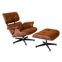 Ver imagem 2 de Poltrona Charles Eames com Puff Couro Envelhecido Linha Premium Design Atemporal Sala Luxo - Castor