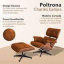 Ver imagem 3 de Poltrona Charles Eames com Puff Couro Envelhecido Linha Premium Design Atemporal Sala Luxo - Castor