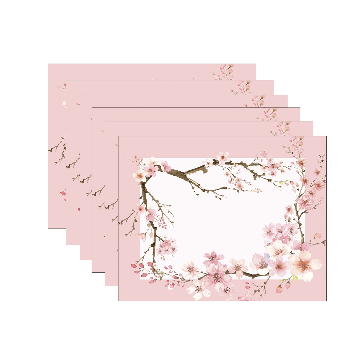 Kit Jogo Americano Sakura Rosa - 6 Peças
