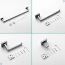 Ver imagem 2 de Kit Acessórios para Banheiro Acabamento Quadrado Aço Inox Escovado 4 Peças