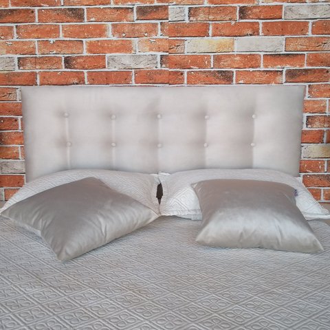 CABECEIRA ESTOFADA DURASI 15 SUEDE LISO BEGE CASAL 140 X 60 cm RBL