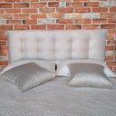Ver imagem 1 de CABECEIRA ESTOFADA DURASI 15 SUEDE LISO BEGE CASAL 140 X 60 cm RBL