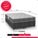 Ver imagem 3 de Cama Box Baú Casal Bipartido + Colchão D33 One Face - Suede Cinza - e-Shop Casa