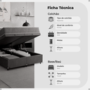 Ver imagem 2 de Cama Box Baú Casal Bipartido + Colchão D33 One Face - Suede Cinza - e-Shop Casa