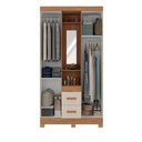 Ver imagem 2 de Guarda Roupa Casal com Espelho 4 Portas 2 Gavetas Capelinha Nogueira Madeirado Natura Off White Atua