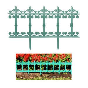 Kit 2 Cercas Plásticas Estilo Ferro Fundido Jardim Canteiro Verde