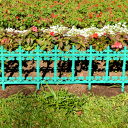 Kit 2 Cercas Plásticas Estilo Ferro Fundido Jardim Canteiro Verde - 2