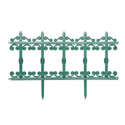 Kit 2 Cercas Plásticas Estilo Ferro Fundido Jardim Canteiro Verde - 4