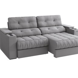 Sofá 260cm com Porta Copos Retrátil e Reclinável Premier - 4