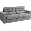 Ver imagem 2 de Sofá 260cm com Porta Copos Retrátil e Reclinável Premier Cinza Suede Titânio