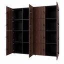 Ver imagem 2 de Armário Organizador Locker 16 Portas c/ Chave F5 Office Cor:Louro Preto com Preto