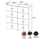 Ver imagem 3 de Armário Organizador Locker 16 Portas c/ Chave F5 Office Cor:Louro Preto com Preto