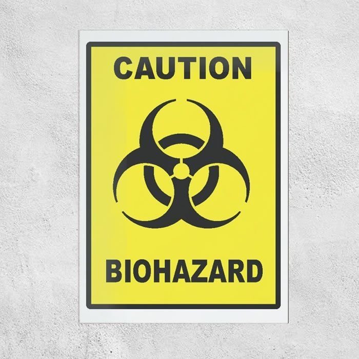 Adesivo Biohazard Viola - Simbolo Pericolo Biologico 10x9,5 Cm Oracal