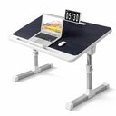Ver imagem 1 de Mesa Notebook Ajustável Dobrável Alumínio Madeira Multiuso Cama Sofá Estudo Café Articulável