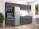 Ver imagem 1 de Cozinha Completa Modulada Andreia 5 Peças 280cm - Cinza - Ajl Móveis