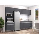 Ver imagem 1 de Cozinha Completa Modulada Andreia 5 Peças 280cm - Cinza - Ajl Móveis