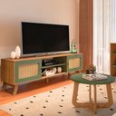 Ver imagem 1 de Sala de Estar Completa para TV Até 75 Polegadas Charlotte 2 Portas Carvalho/Menta - Pnr Móveis