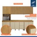 Ver imagem 4 de Cozinha Completa Modulada 5 Peças Dakota Aéreo Fresado Bege/Cinamomo/Off White